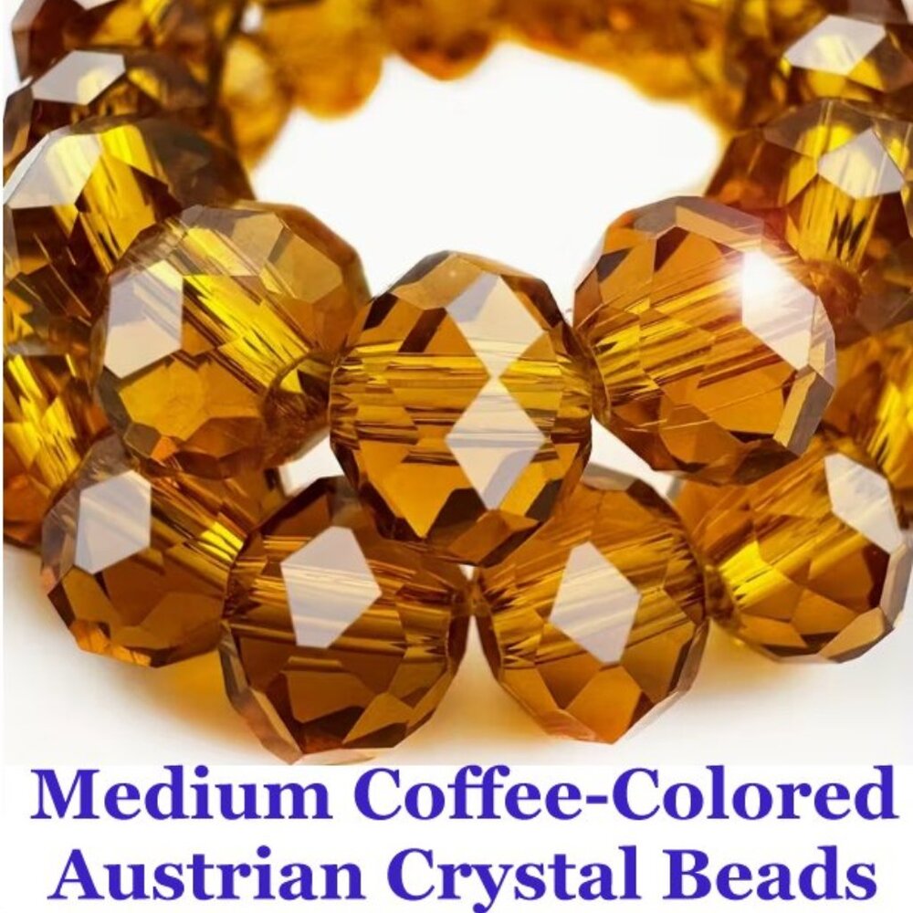 Medium Coffee-Colored Austrian Crystal Beads